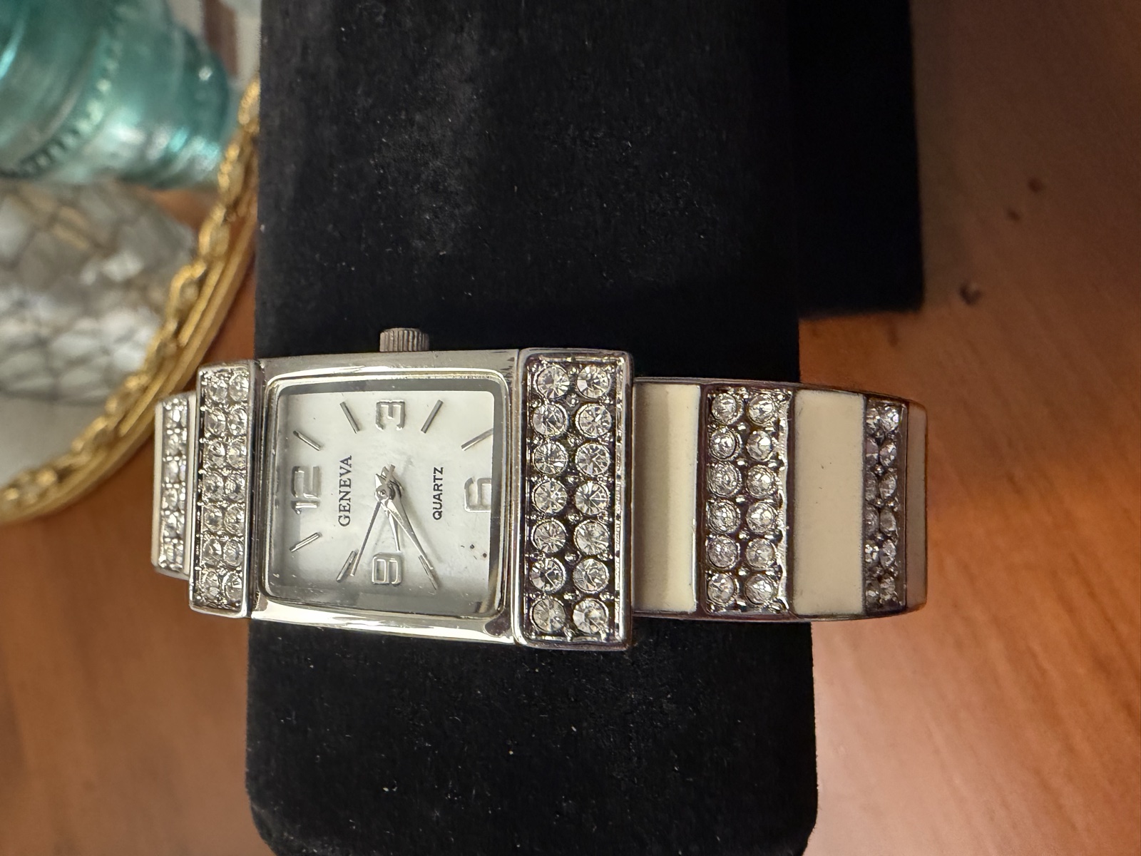 Strada square silver-tone bracelet watch