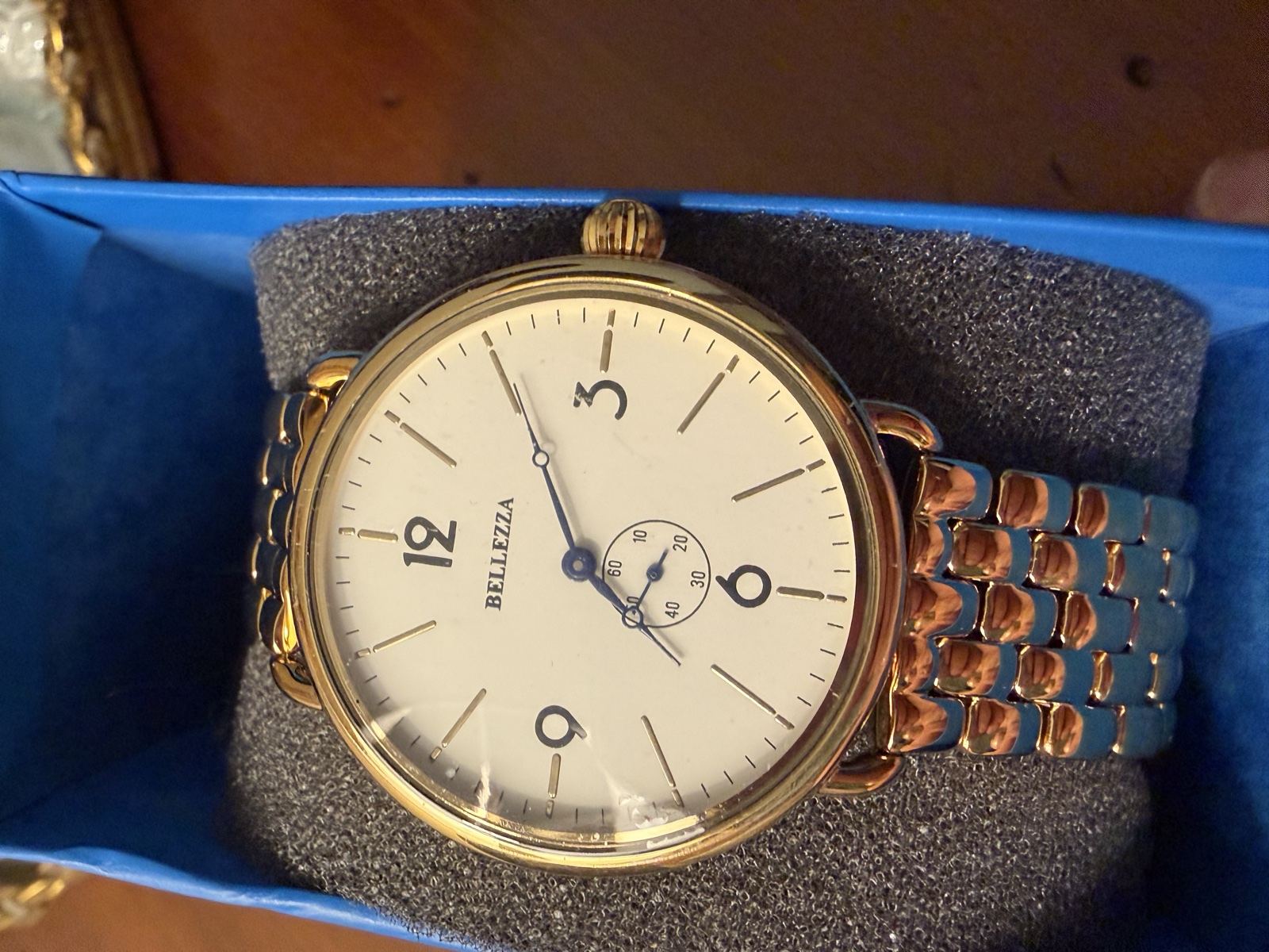 Bellezza gold-tone large-dial bracelet watch